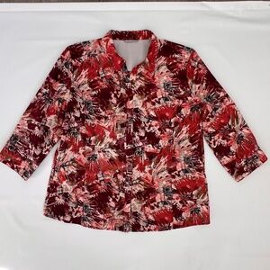 ROYAL ROBBINS Expedition L Top Standard Fit Shirt Blouse Floral Pocket Outdoors